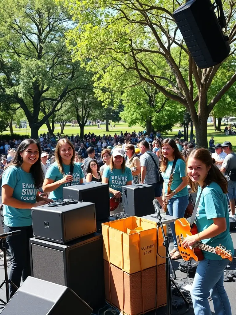 A picture of volunteers setting up for a BLACK HATS event, showing the community involvement and support that makes these programs possible.